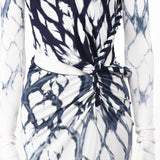 DION LEE (blue tie dye) Shibori long sleeve rope maxi