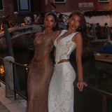 MIM AND BELL (white) Tiana Lace top and skirt set