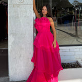 AJE (hot pink) Selestia frill gown
