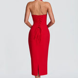 BABYBOO (red) Fiorenza lace midi