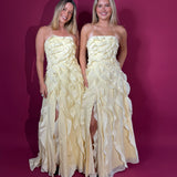 AJE (yellow) Allairie strapless frill maxi