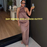 ONE OF OTHERS (light brown) halter top and skirt set