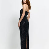 EFFIE KATS (black/sequin) Thalia strapless maxi