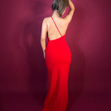 SOLACE LONDON (red) Petch one shoulder gown