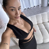 EFFIE KATS (black) Elise cut out gown