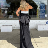RACHEL GILBERT (black/white) Column bow gown