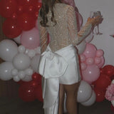 NATALIE YAKO (white) Sequin CUSTOM mini
