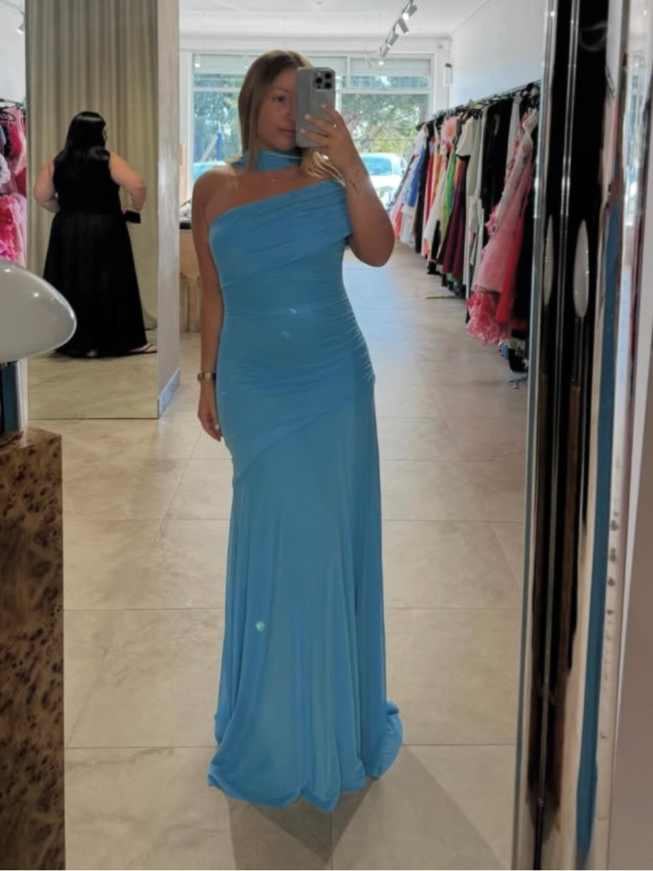 by nicola fiesta off shoulder maxi dress in bleu By Nicola Fiesta Off Shoulder Maxi Dress in Bleu Coco & Lola