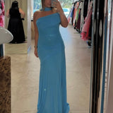 BY NICOLA (blue) Fiesta off shoulder maxi