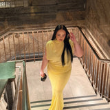 BENNI (yellow) high neck maxi