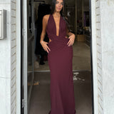 MIM AND BELL (wine red) Yvette backless maxi