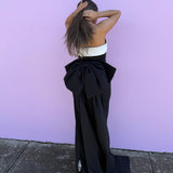 RACHEL GILBERT (black/white) Column bow gown