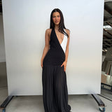 JEFRESEI (black/white) Lara halter maxi