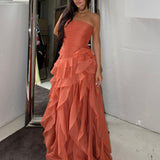 AJE (coral clay) Canyon peach corset maxi