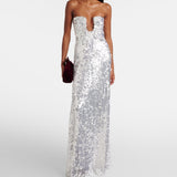 CHRISTOPHER ESBER (silver) Palm Sequin Maxi