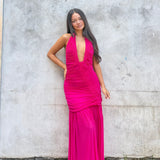 CHRISTOPHER ESBER (pink) Orion slinky halter gown