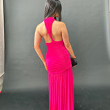 CHRISTOPHER ESBER (pink) Orion slinky halter gown