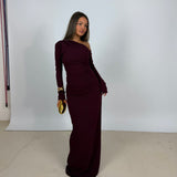 EFFIE KATS (wine) Cayley long sleeve gown