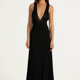 ANCE GRIA (black) Rosa deep plunge gown