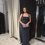 EFFIE KATS (grey slate) Marbella square neck gown