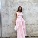 MESHKI (pink) Candy halter A-line midi