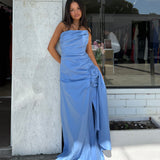 RACHEL GILBERT (blue) Beki strapless tafetta gown