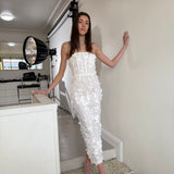 ELIYA THE LABEL Paulina Embellished Strapless Dress (white)