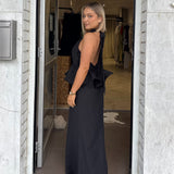 ELLIATT (black) Fiorina halter peplum maxi