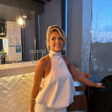 ONE OF OTHERS (white) halter top and skirt set