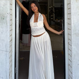 BEC AND BRIDGE (buttercream ivory) Dante spiral halter top / Camille maxi skirt