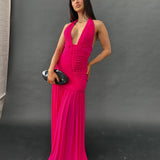 CHRISTOPHER ESBER (pink) Orion slinky halter gown
