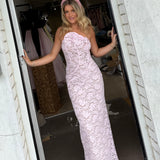 MOSSMAN (pink) Lucia lace maxi