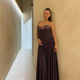 MAGDA BUTRYM (brown/purple) Crochet lace draped drop waist midi