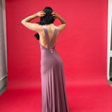 ANCE GRIA (mauve) Rosa deep plunge gown