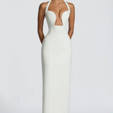 BABYBOO (white) Charlotte halter maxi