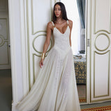 LOVE BY AISHA (cream) Kendal mesh gown