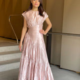 AJE (champagne/gold) Serendipity reflection satin midi