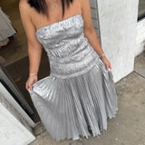 ACLER (silver) Rockland strapless midi