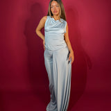 MISHA (blue) Sarin and waterfall top/skirt set