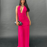 CHRISTOPHER ESBER (pink) Orion slinky halter gown
