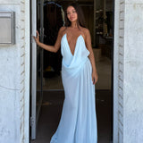 NATALIE ROLT (blue) Agnes sheer maxi
