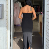 EFFIE KATS (black) Addison strapless bow gown