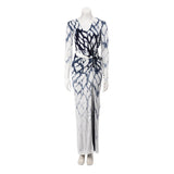 DION LEE (blue tie dye) Shibori long sleeve rope maxi