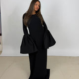 SOLACE LONDON (black) long sleeve high neck maxi