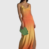 THE WOLF GANG (orange/yellow) Makena ombré silk midi