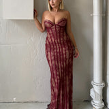 BABYBOO (red lace) Sian corset bustier maxi