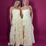 AJE (yellow) Allairie strapless frill maxi