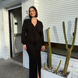 CHRISTOPHER ESBER (black) Carved dry jersey long sleeve maxi