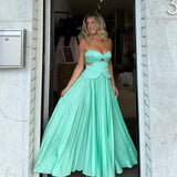 ACLER (aqua) Atholton pleated midi