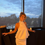 ONE OF OTHERS (white) halter top and skirt set